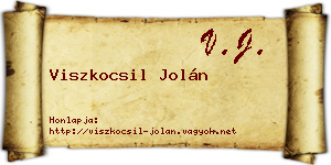 Viszkocsil Jolán névjegykártya